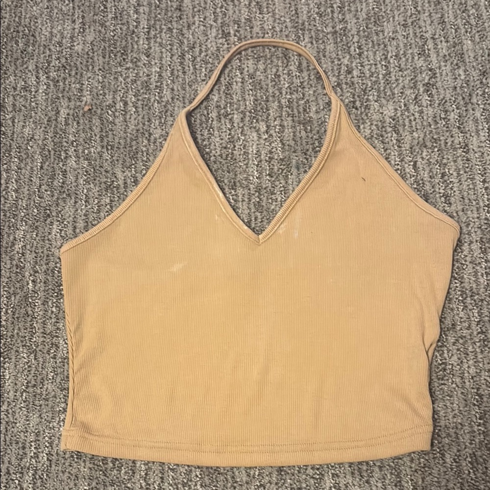 Tan Halter Neck Women's Top
